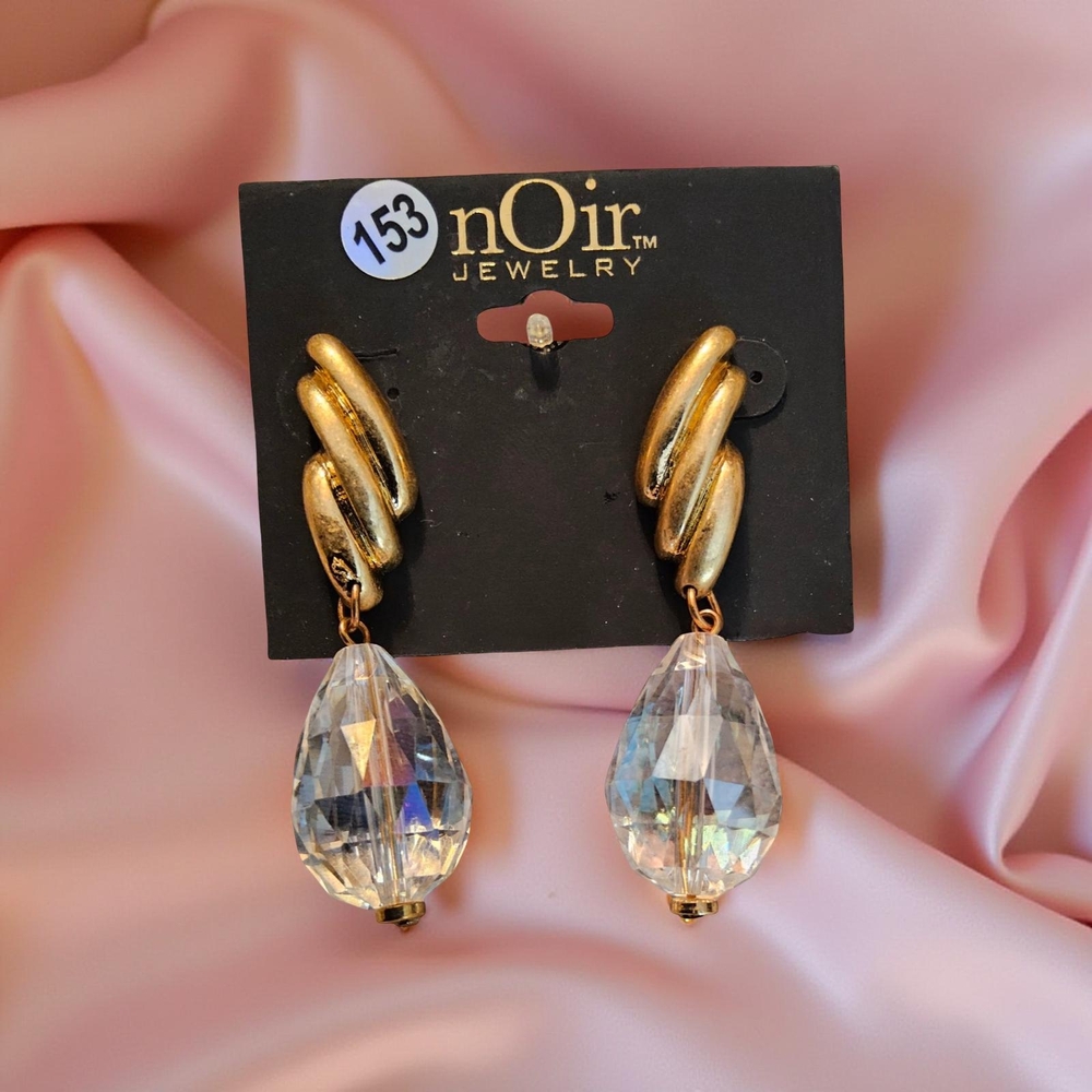 New nOir Jewelry Gold tone Teardrop Earrings